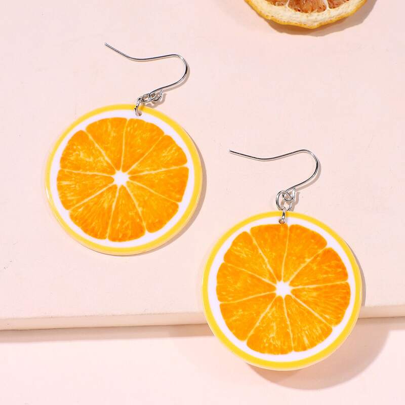 

1pair Orange Drop Earrings, Yellow