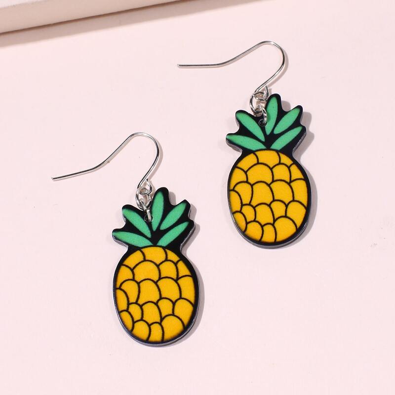 

1pair Pineapple Drop Earrings, Yellow