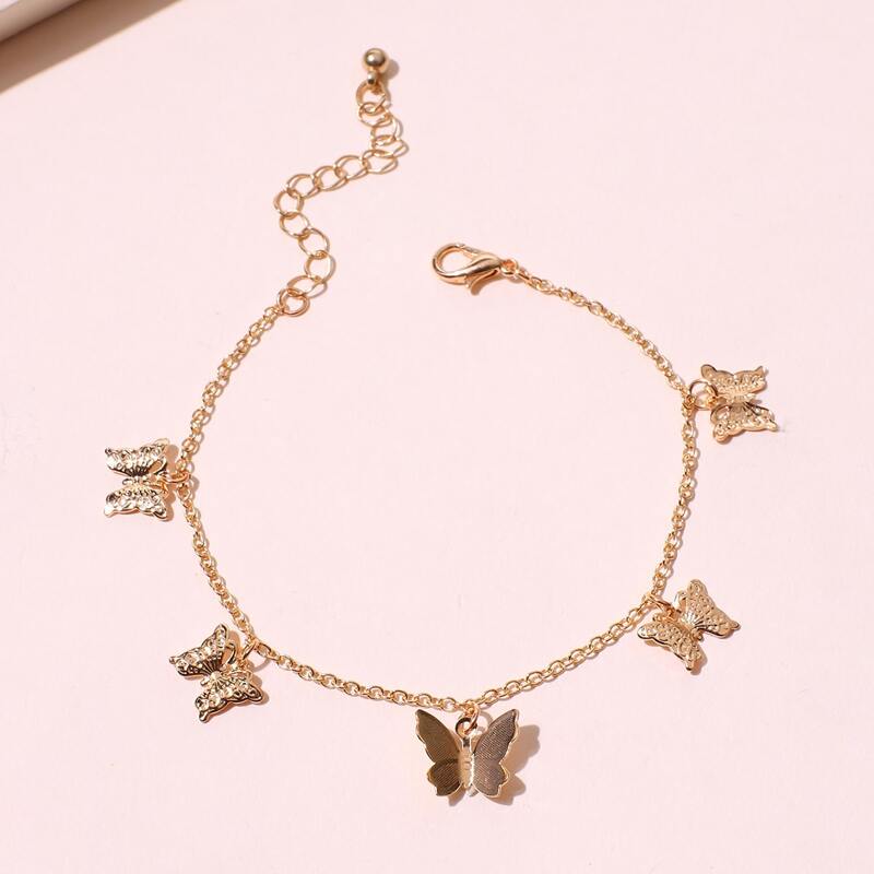

1pc Butterfly Chain Bracelet, Gold