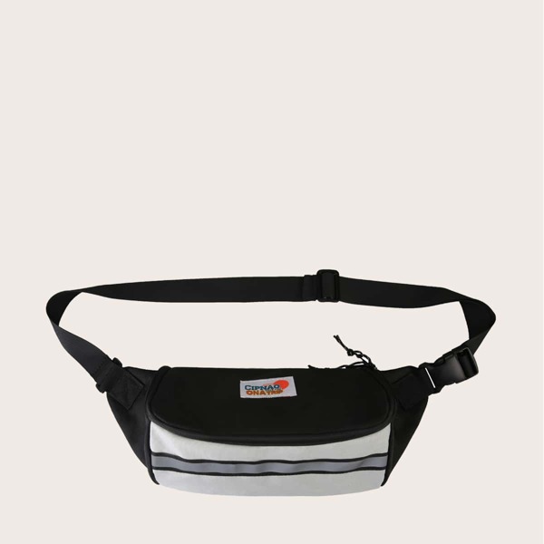 

Men Colorblock Fanny Pack, Grey