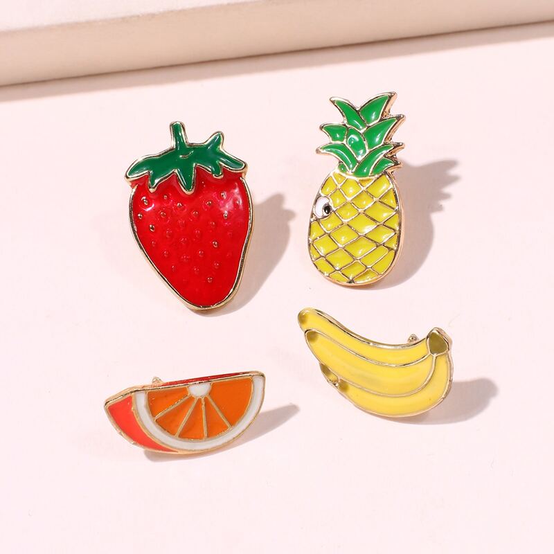 

4pcs Fruit Brooch, Multicolor
