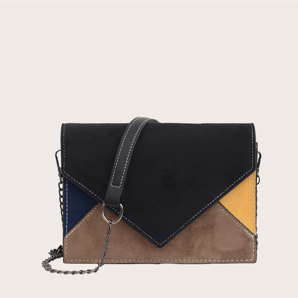 

Colorblock Flap Crossbody Bag, Multicolor