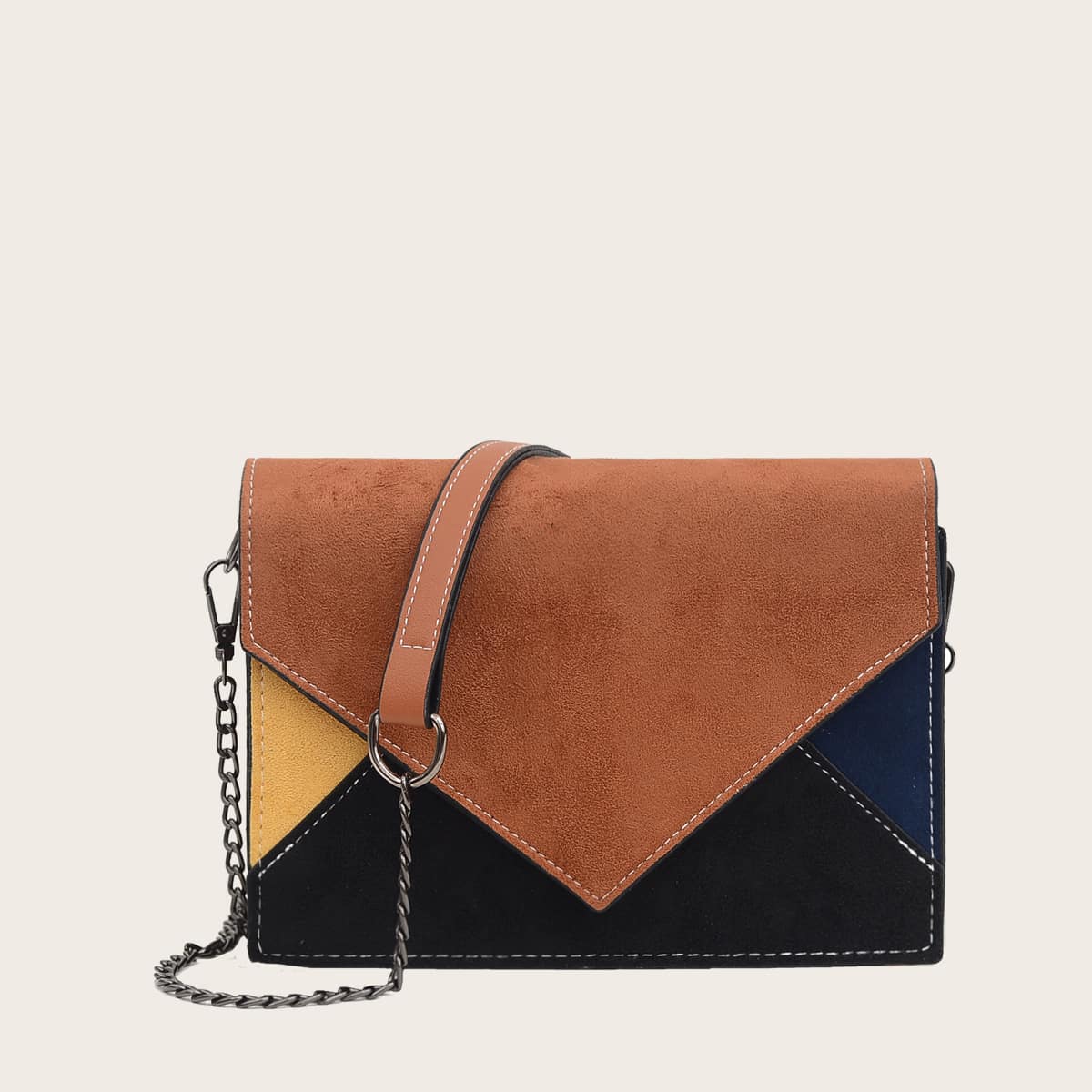 

Colorblock Flap Crossbody Bag, Multicolor