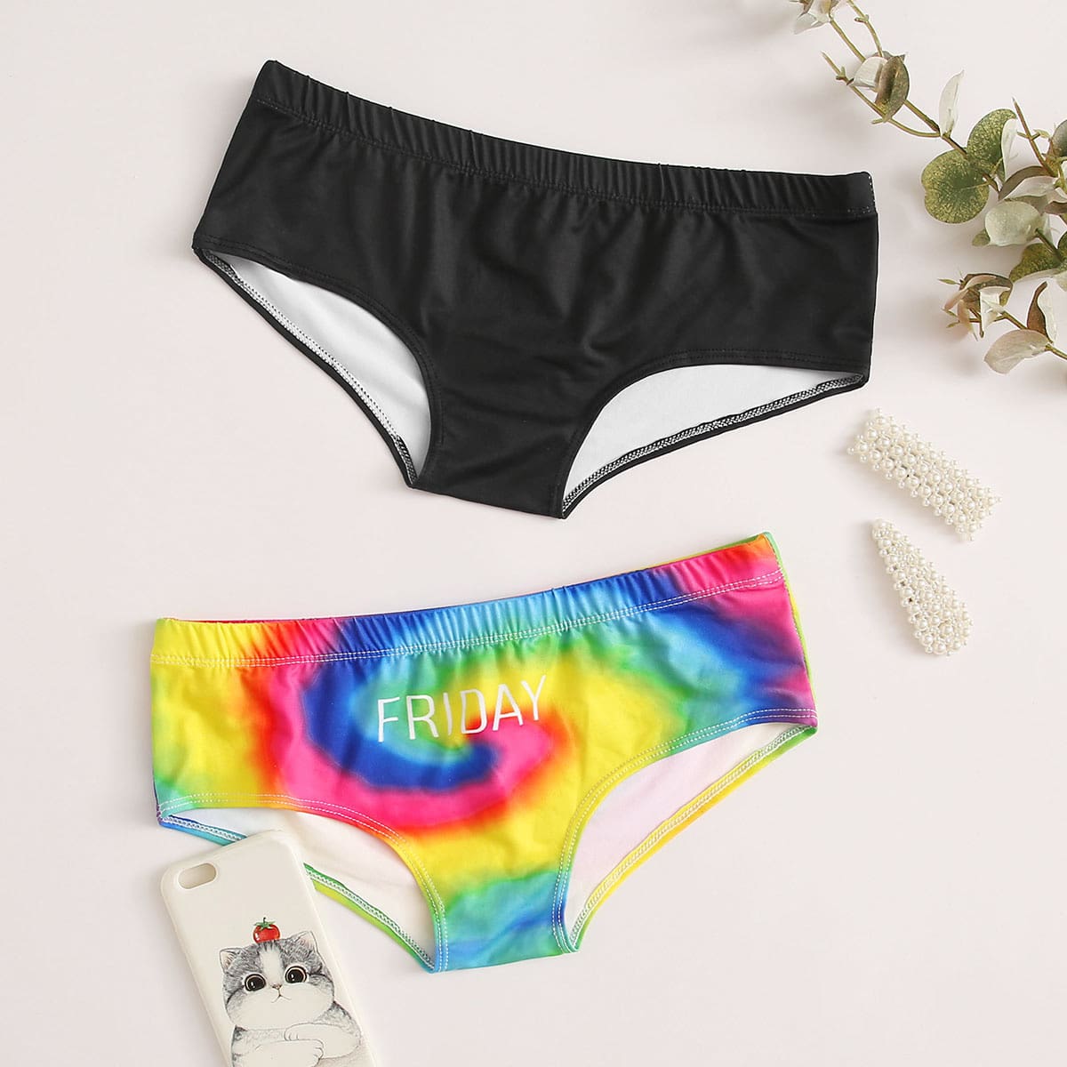 

2pack Tie Dye Panty Set, Multicolor