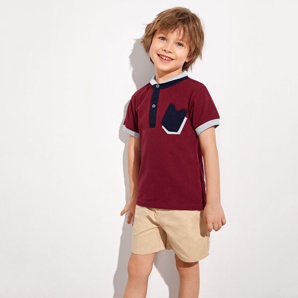 

Toddler Boys Pocket Patched Polo Shirt, Burgundy