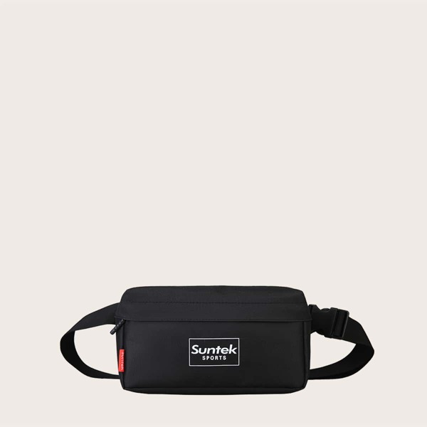 

Men Letter Graphic Fanny Pack, Black