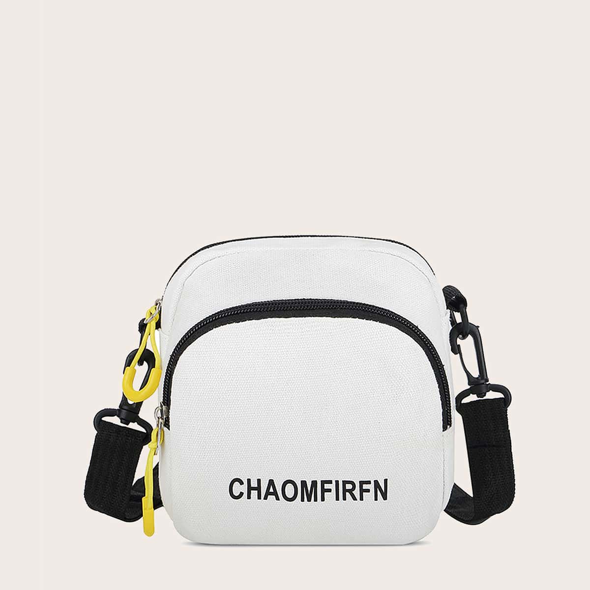 

Letter Graphic Crossbody Bag, White