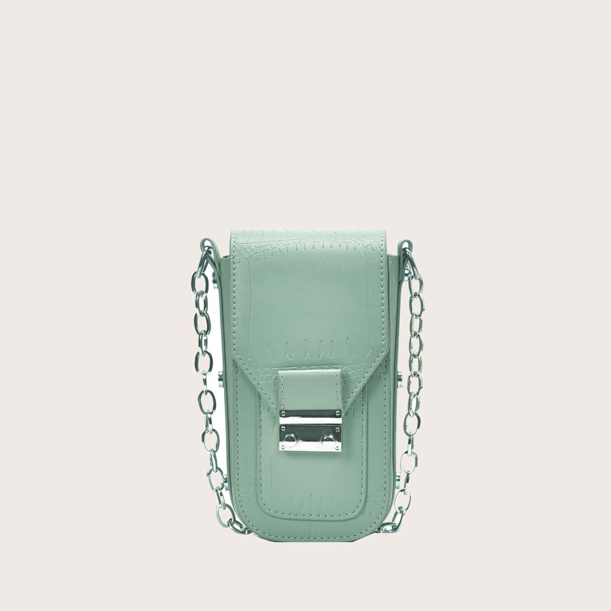 

Flap Chain Phone Bag, Green