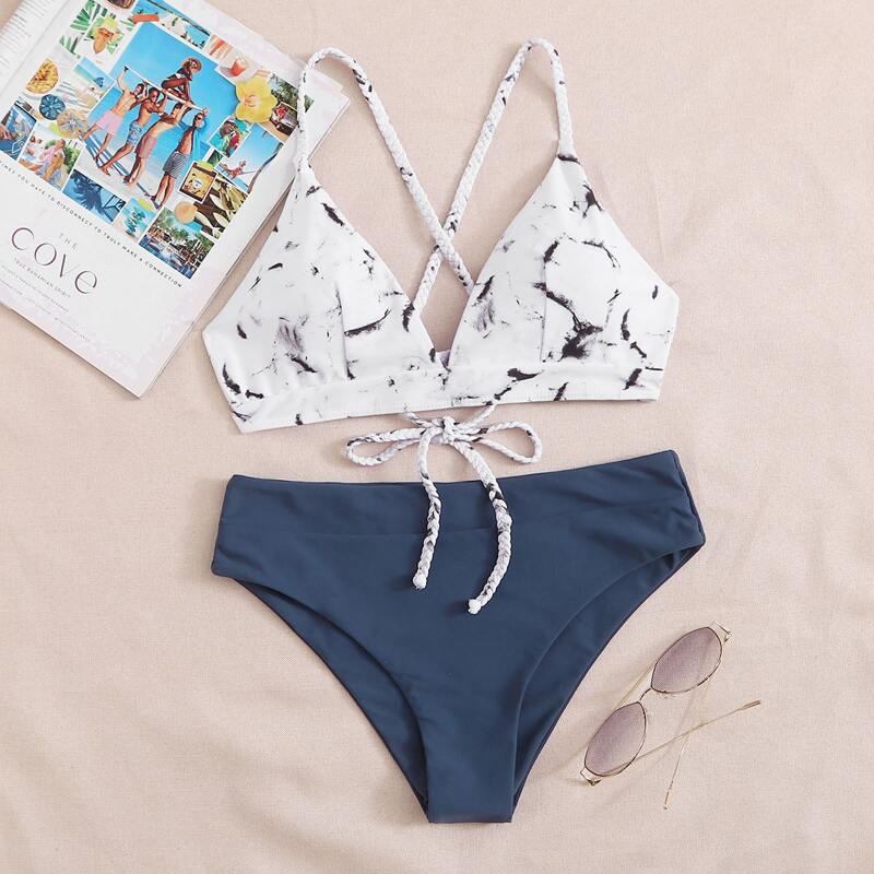 

Marble Bikini Swimsuit, Multicolor