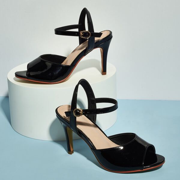 

Peep Toe Stiletto Heels, Black