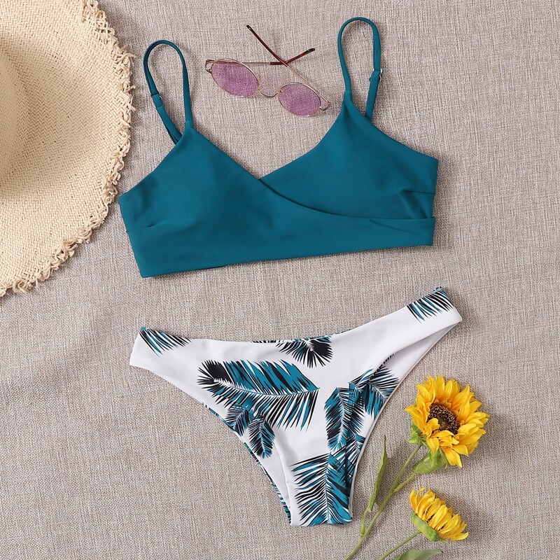 

Tropical Wrap Bikini Swimsuit, Multicolor