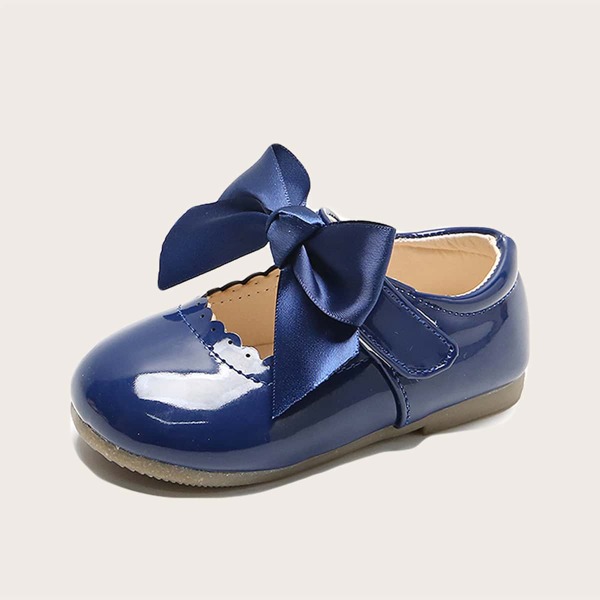 

Toddler Girls Bow Decor Patent Flats, Blue