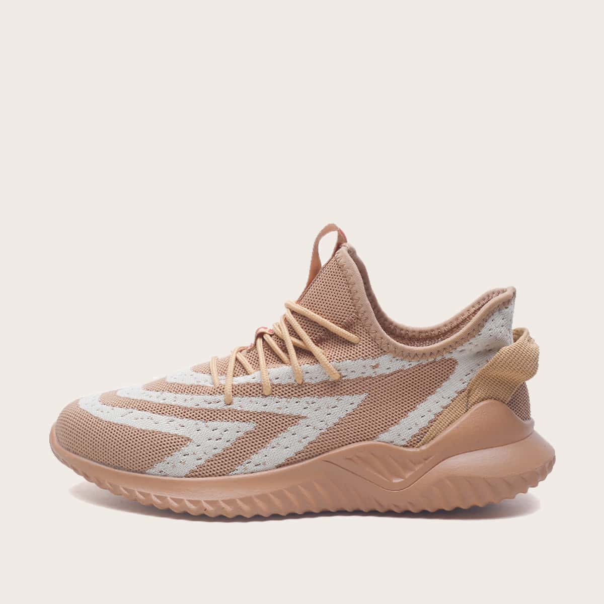 Guys Lace-up Front Low Cut Sneakers, Brown