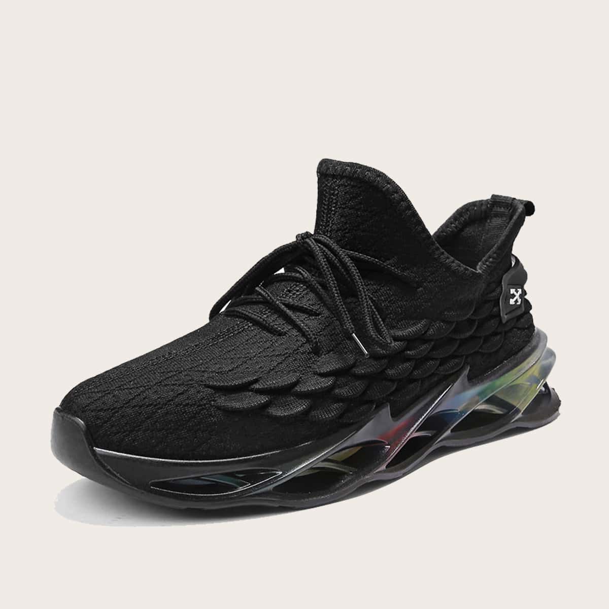 

Guys Lace-up Front Knit Sneakers, Black