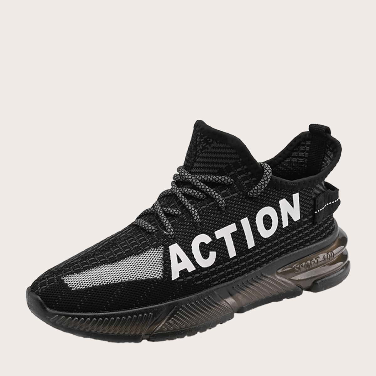 

Guys Letter Graphic Sneakers, Black