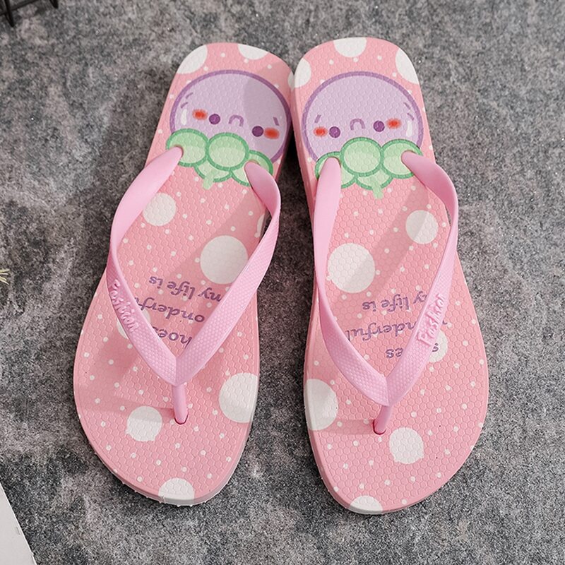 

Cartoon Graphic Flip Flops, Pink