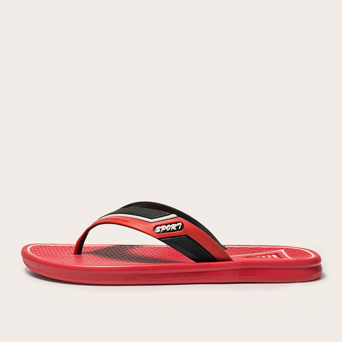 

Guys Letter Graphic Flip Flops, Red