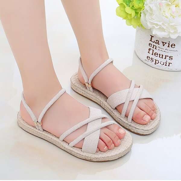 

Girls Cross Strap Two Way Wear Sandals, Beige