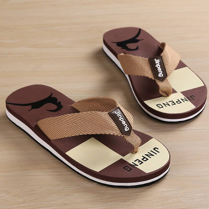 

Guys Letter Graphic Flip Flops, Brown