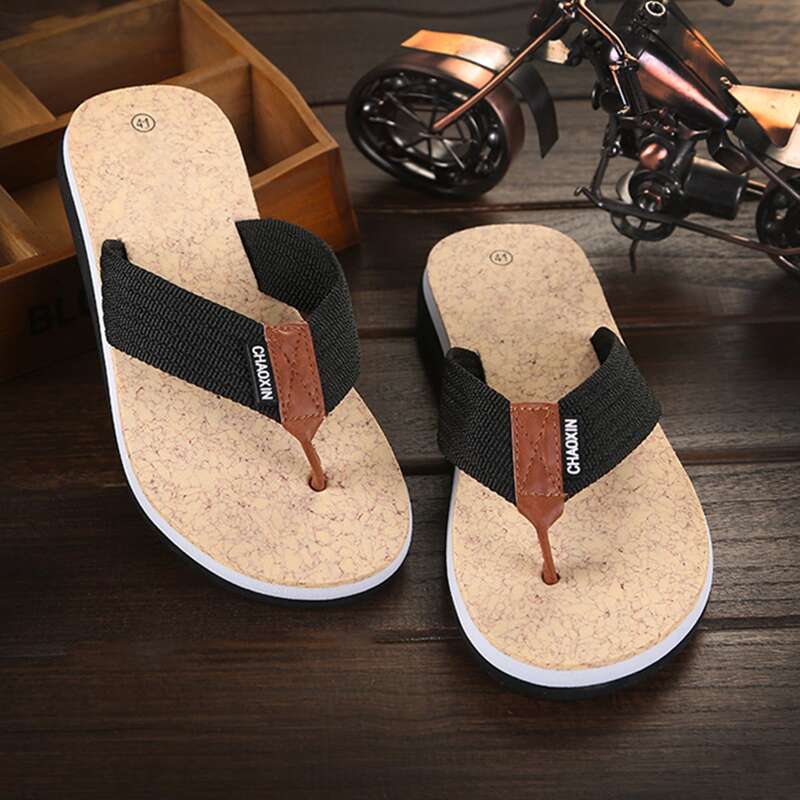 

Guys Letter Graphic Flip Flops, Black