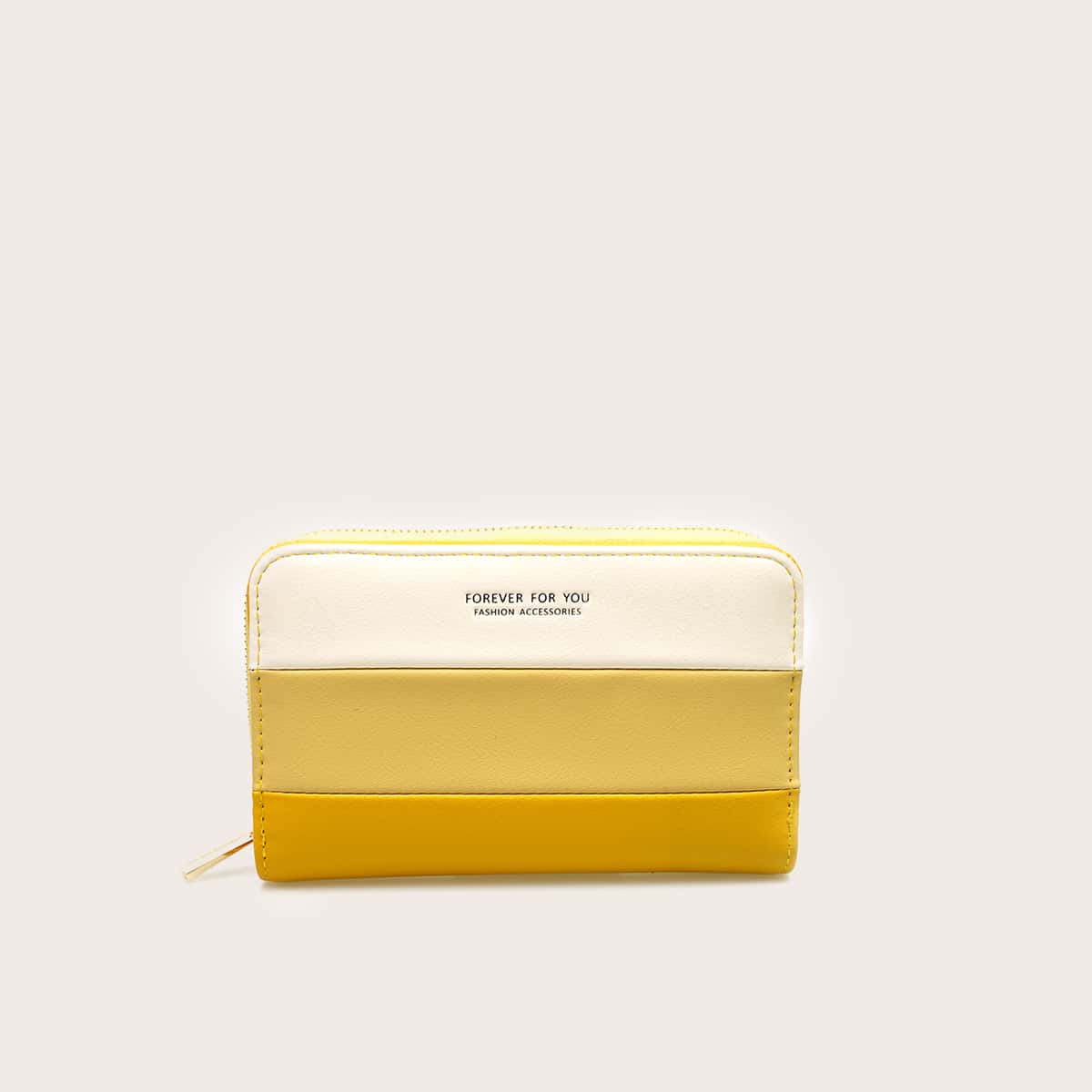 

Colorblock Purse With Card Holder, Yellow