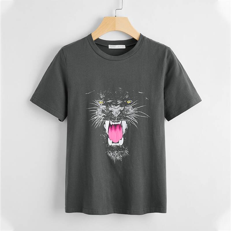 

Animal Graphic Tee, Grey