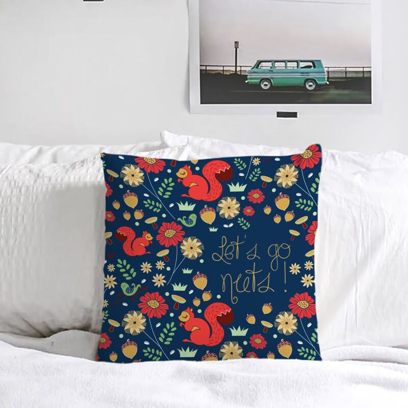 

1pc Flower Print Cushion Cover Without Filler, Multicolor