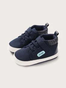 0-1 Years Old Baby Soft Sole Sports Shoes, Dark Blue Boy Anti-Slip Toddler Walking Shoes