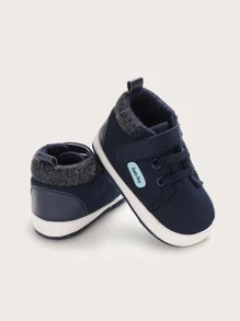 0-1 Years Old Baby Soft Sole Sports Shoes, Dark Blue Boy Anti-Slip Toddler Walking Shoes