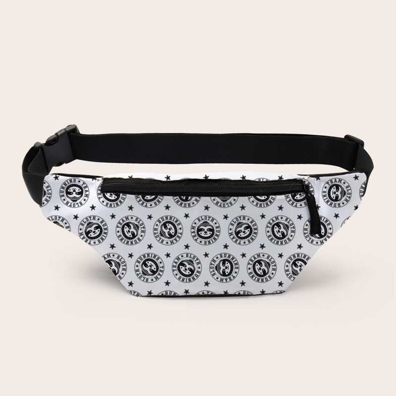 

Cartoon Graphic Fanny Pack, Black and white