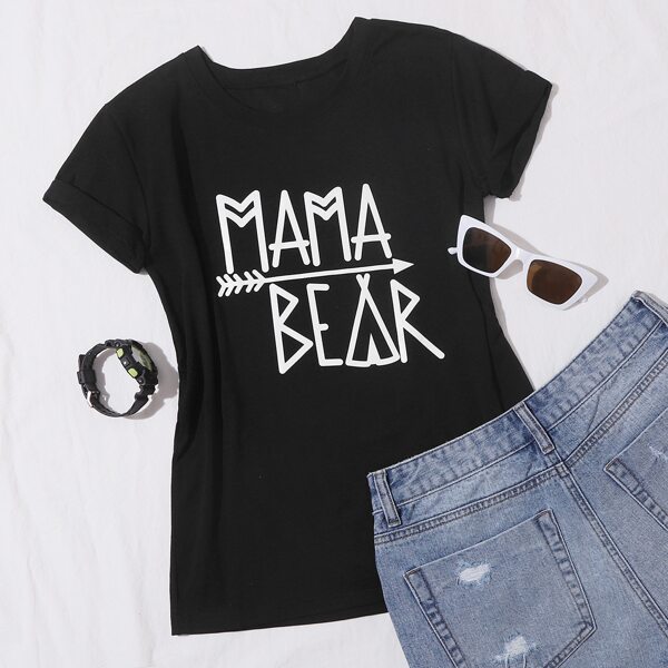 

Letter And Arrow Print Tee, Black