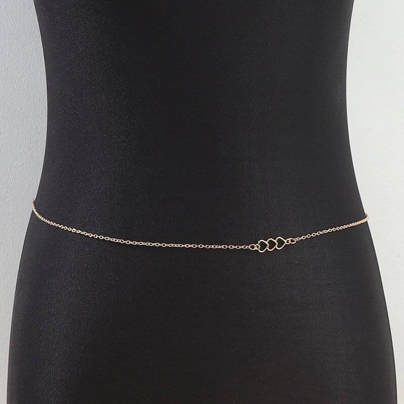 

Heart Decor Waist Chain, Gold