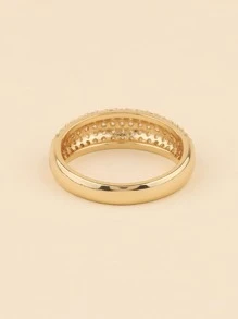 水钻装饰戒指 - 金黃色 - 查看 2