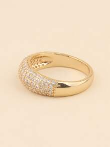 水钻装饰戒指 - 金黃色 - 查看 3