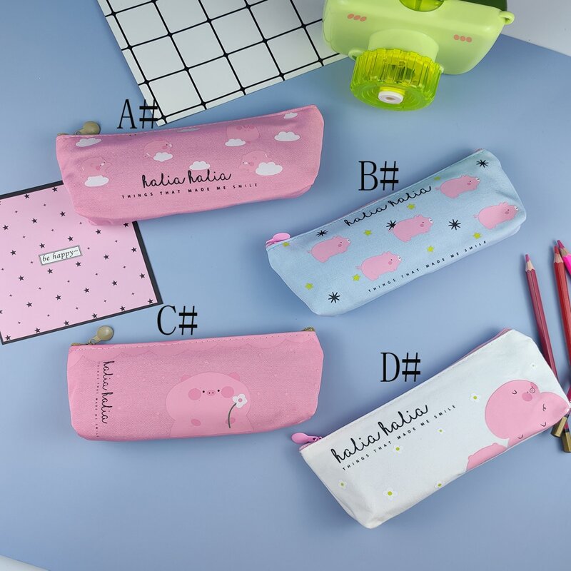 

1pc Pig Print Pencil Case, Multicolor