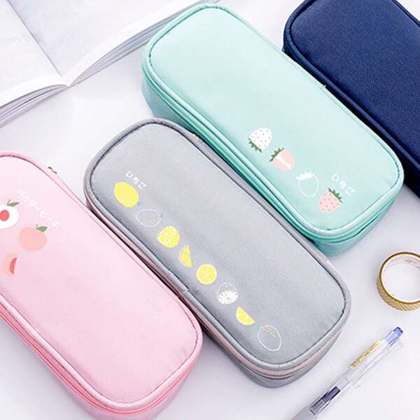 

1pc Fruit Print Random Pencil Case, Multicolor