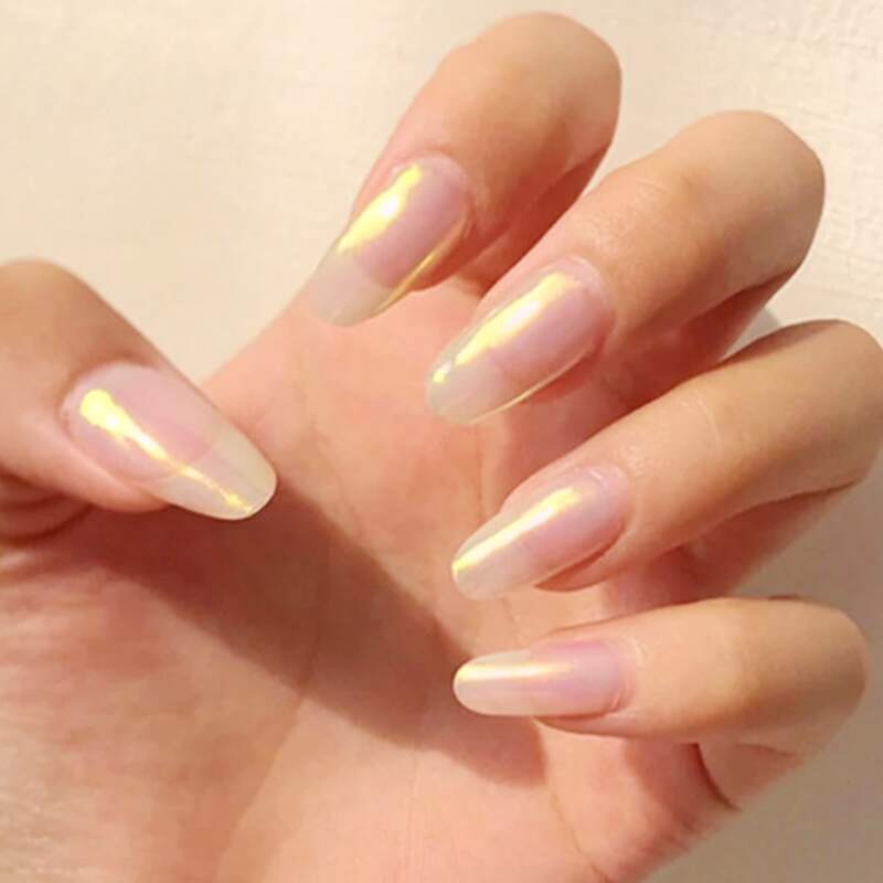 

24pcs Fake Nail & Double-sided Tape, Apricot