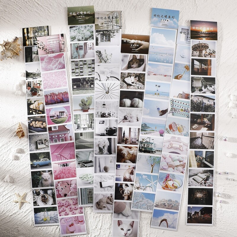 

4sheets Scenery Pattern Random Sticker, Multicolor