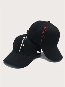 Men Letter Embroidery Baseball Cap - Black - View 1