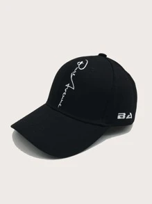 Men Letter Embroidery Baseball Cap - Black - View 3