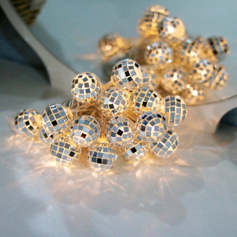 

10pcs Ball Bulb String Light, Yellow
