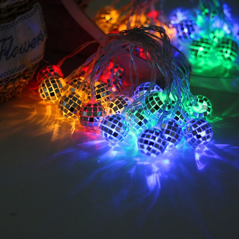 

10pcs Ball Bulb String Light, Silver