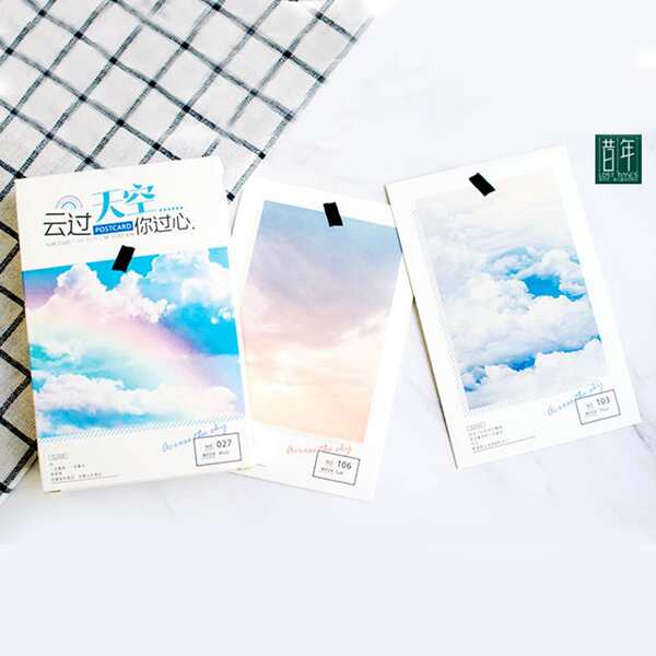 

30pcs Cloud Pattern Postcard, Multicolor