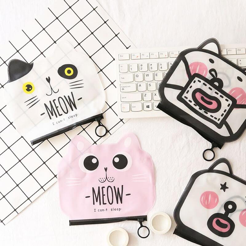 

1pc Cartoon Cat Design Random Storage Bag, Multicolor