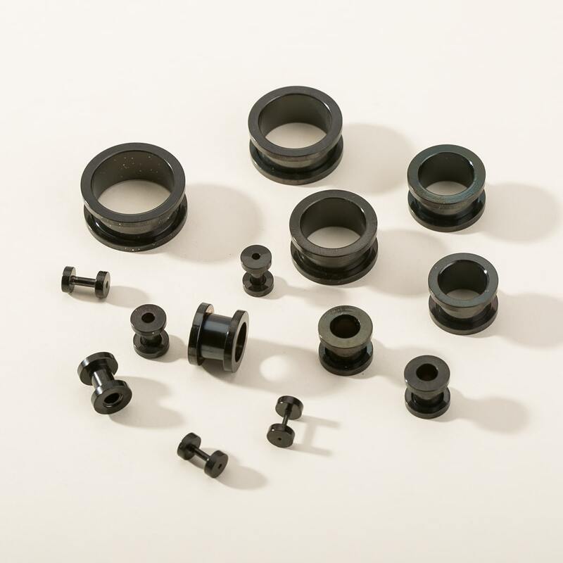 

14pcs Guys Threaded Tunnel Ear Expander, Black
