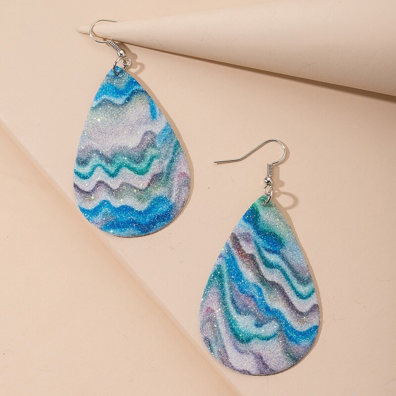 

Glitter Water Drop Earrings, Multicolor