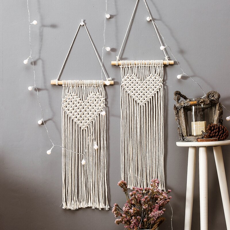 

1pc Woven Tassel Hanging Decor, White