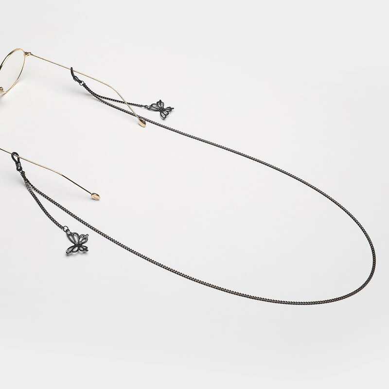 

Butterfly Charm Glasses Chain, Black