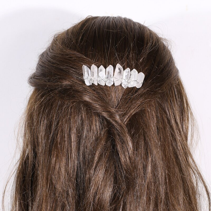 

Stone Decor Hair Pin, White