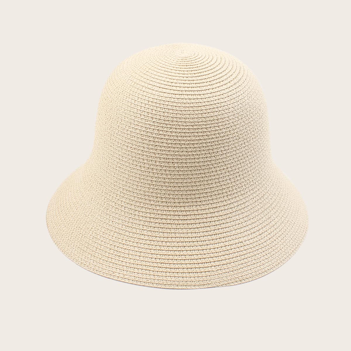 

Simple Solid Straw Hat, Beige